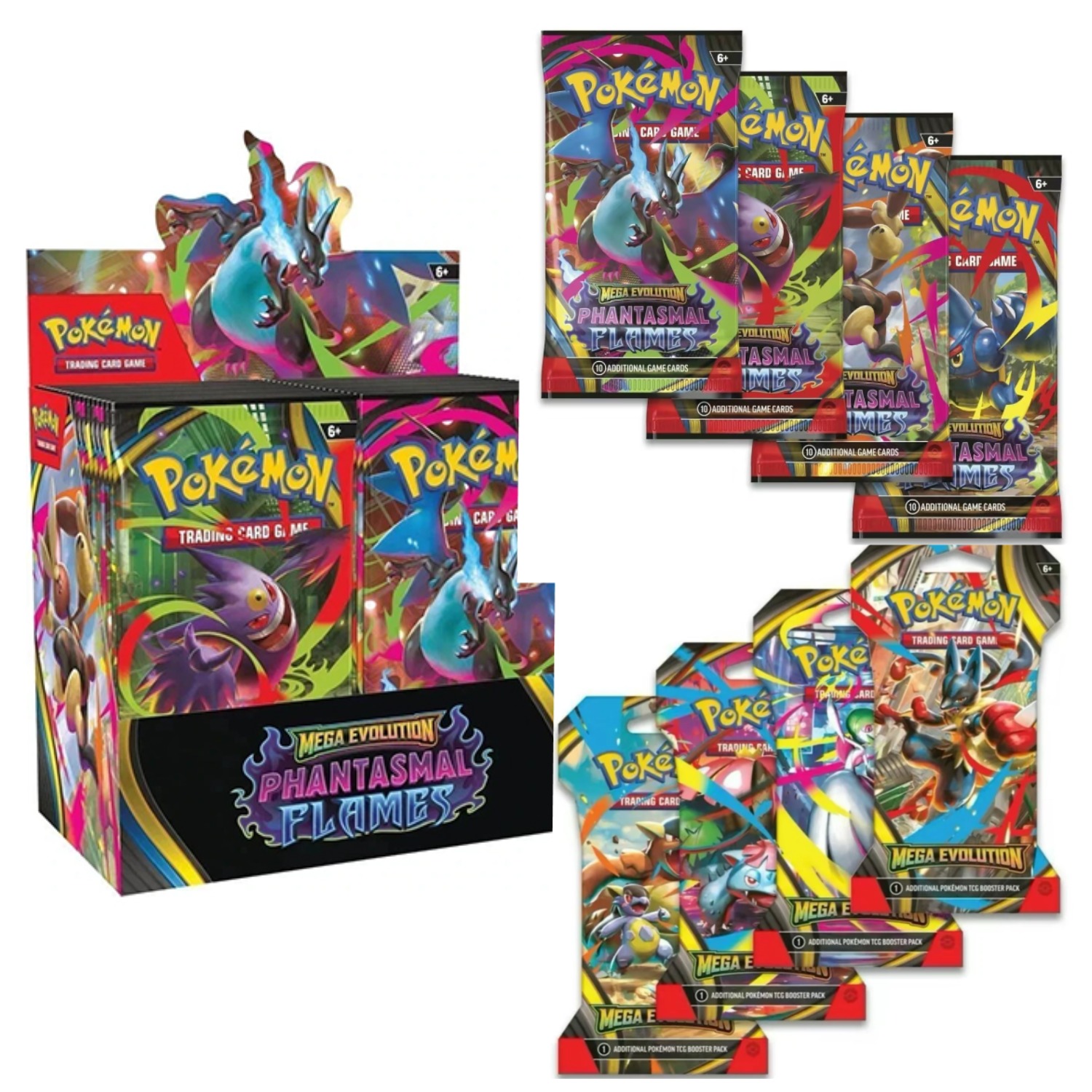 美版 Pokemon Mega Evolution Phantasmal Flames Random Booster Pack - Image 1